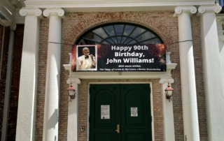 Banner above the Welles Gallery JTW 90th